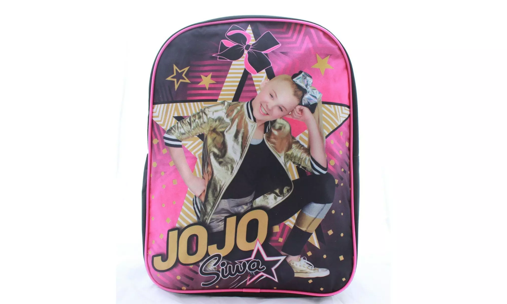 Girls JoJo Siwa Stars Bows 12" Mini Backpack Black Pink - Primary Image