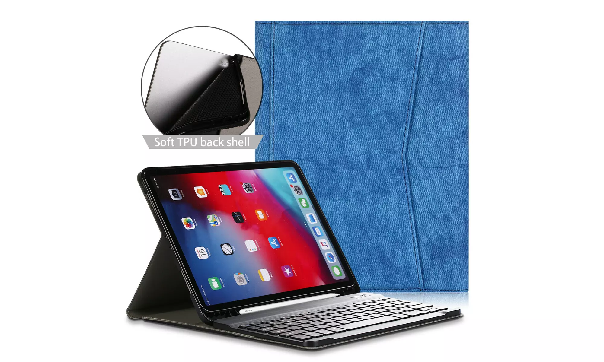 For Apple iPad Pro 11 inch Keyboard Case Flip Stand Cover with Wireless Keyboard
