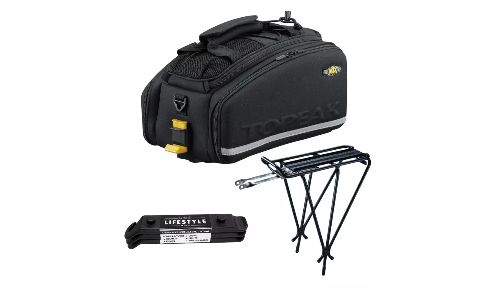 Topeak MTX EXP Bicycle Trunk Bag with Folding Panniers and Explorer Rack Bundle - Primary Image