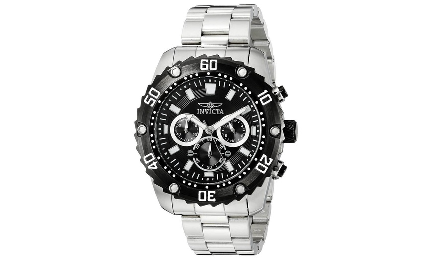 Invicta 22516 Men's Pro Diver Chronograph Quartz Black Dial SS