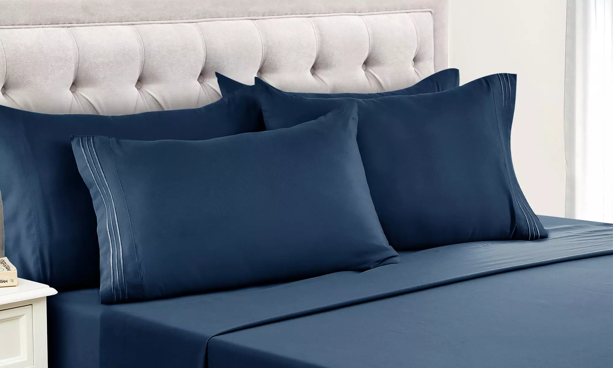 Lux Decor 6pc Premium Soft Microfiber Bed Sheet Set with Pillowcases