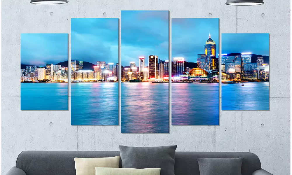 LARGE CITYSCAPE CANVAS ART PRINTS- 60 X 32  - Primary Image