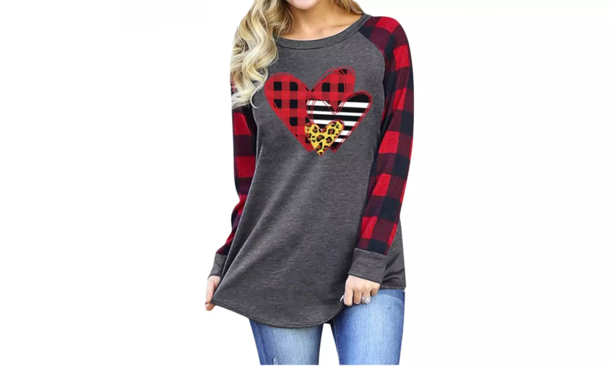Women's Cute Christmas Plaid Tunic also in Plus Size