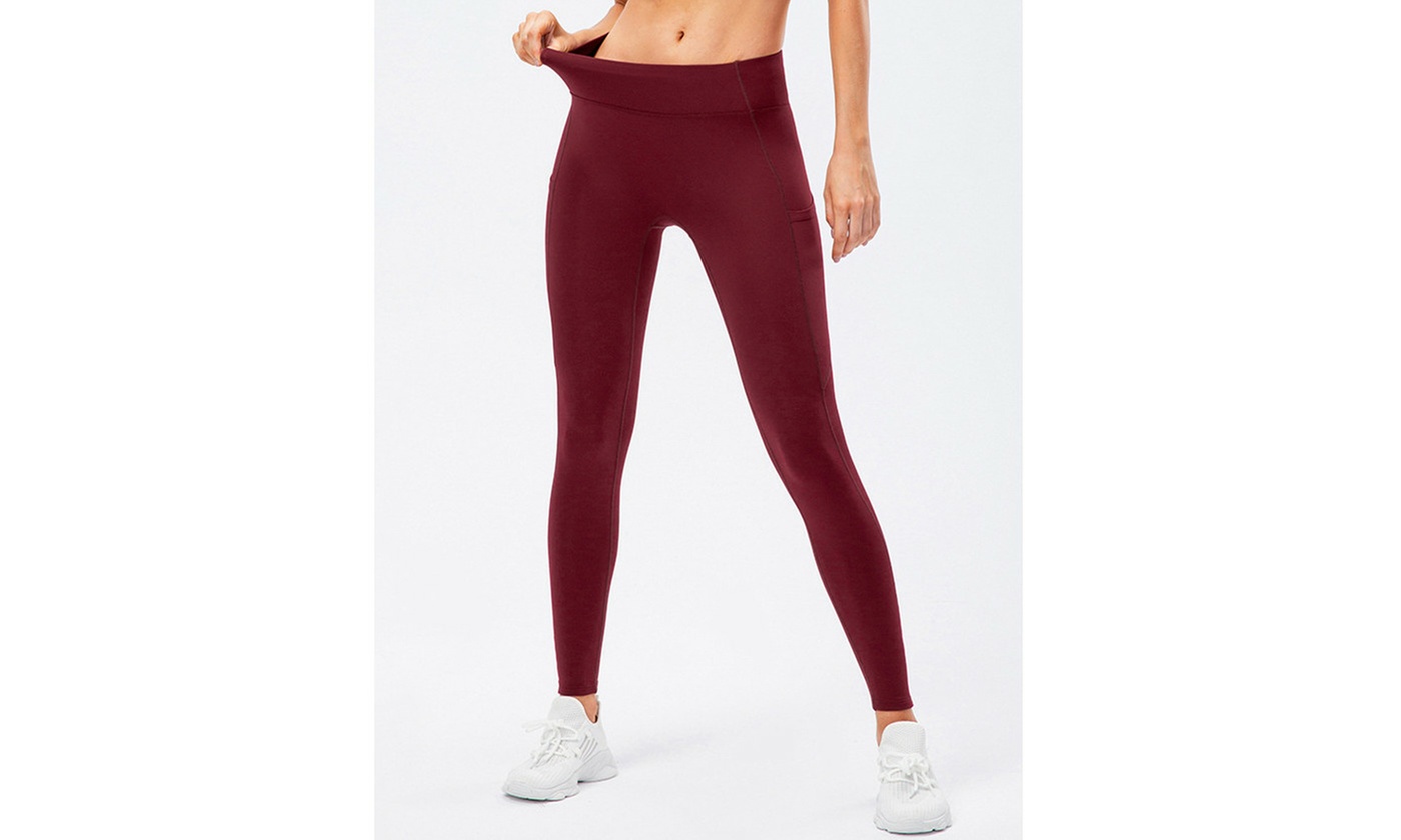 LESIES Women's Active Fleece Lined Leggings with Phone Pocket S-2x
