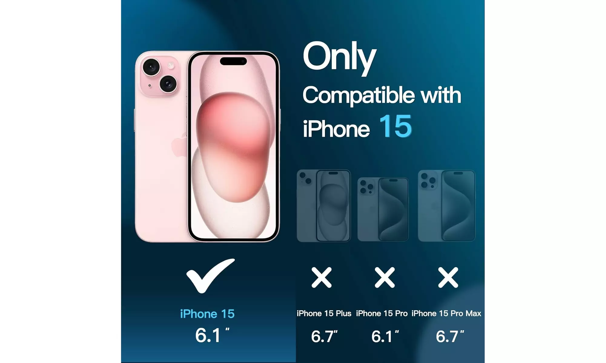 For iPhone 15 Screen Protector Tempered Glass 9H Screen Cover Film 6.1"