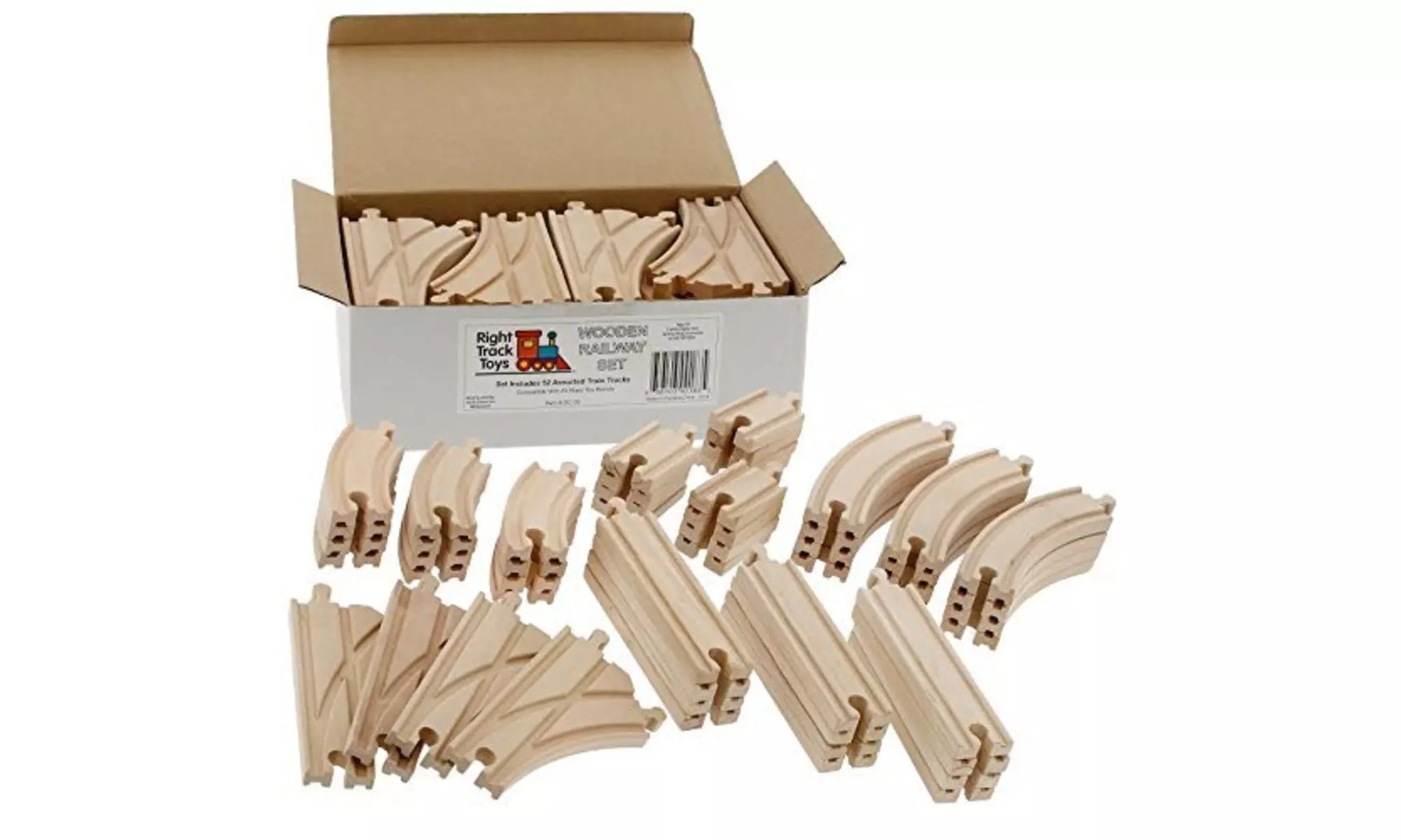 Wooden Train Track Set 52 Piece Pack - Primary Image