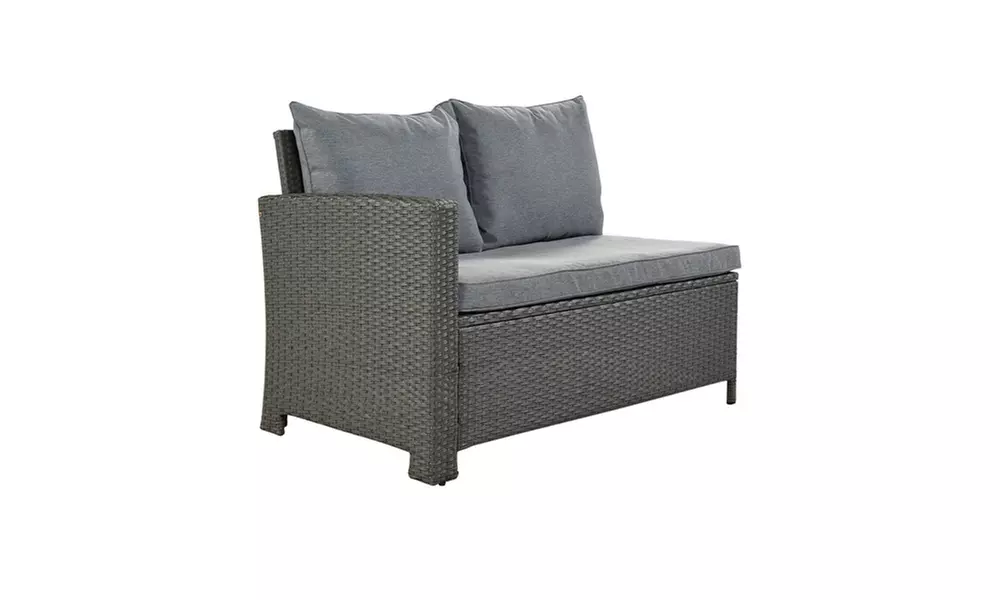 8 Piece Outdoor Conversation Set, Dining Table Chair with Ottoman, Cushions