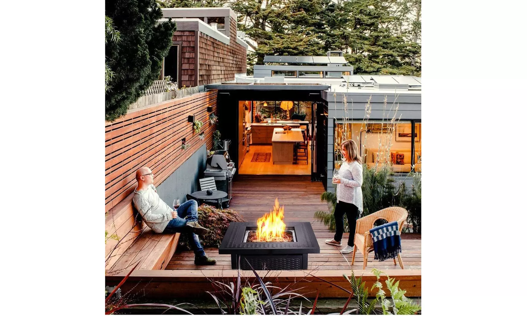 28'' Propane Fire Pit Table with 50,000 BTU Auto-Ignition Gas Fire Pit - Second Medium