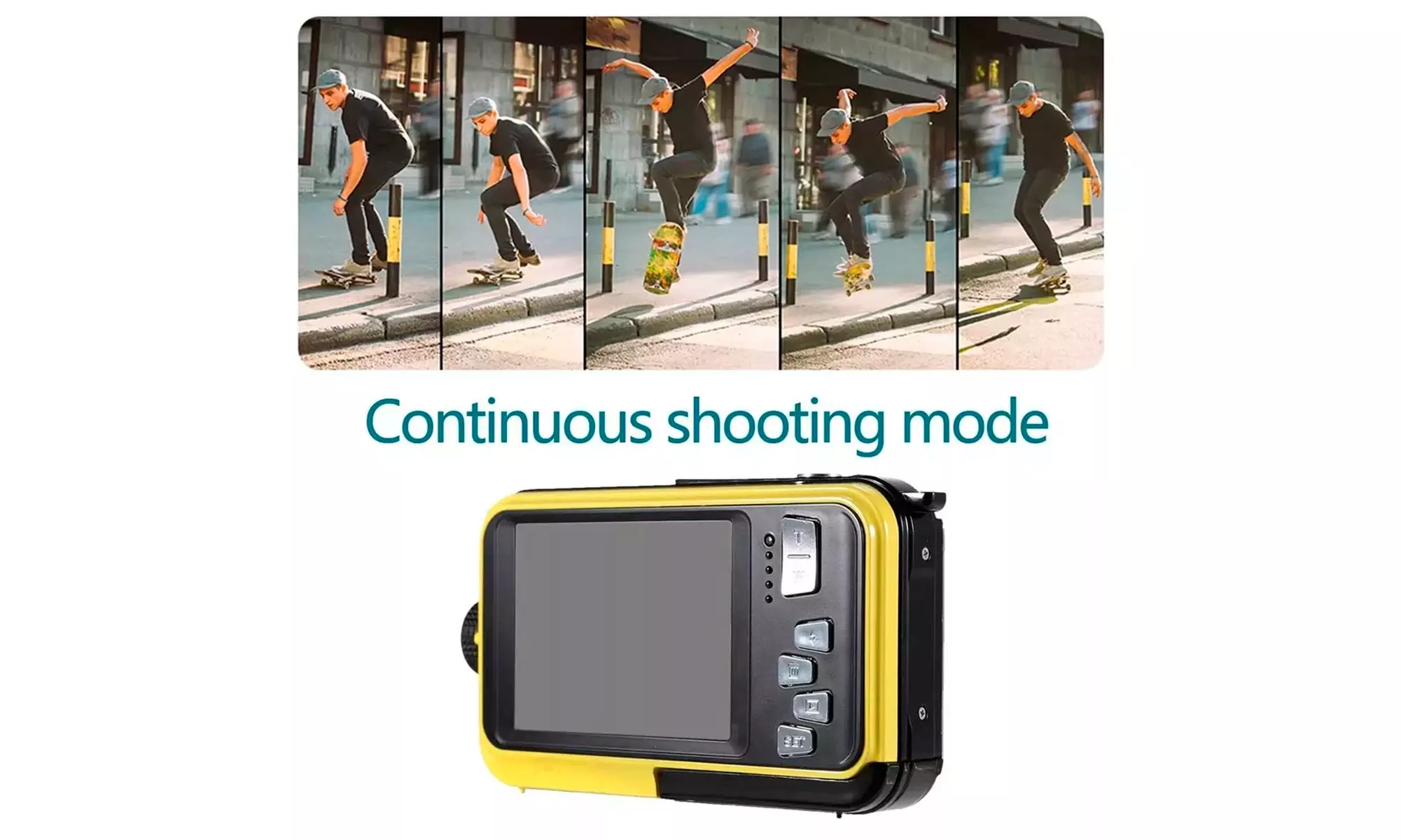 4K Digital Camera Water-Resistant Camera with 32GB Card 48MP Dual-Screen