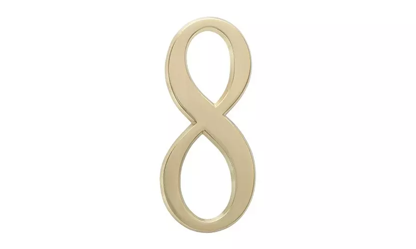 Whitehall 4.75-Inch Address Number 8 for DeSign-it Plaque Frame (Satin Brass) - Primary Image