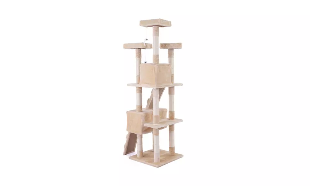 66" Multi-level Cat Tree, Scratching Posts, Kitten Activity Tower - Primary Image