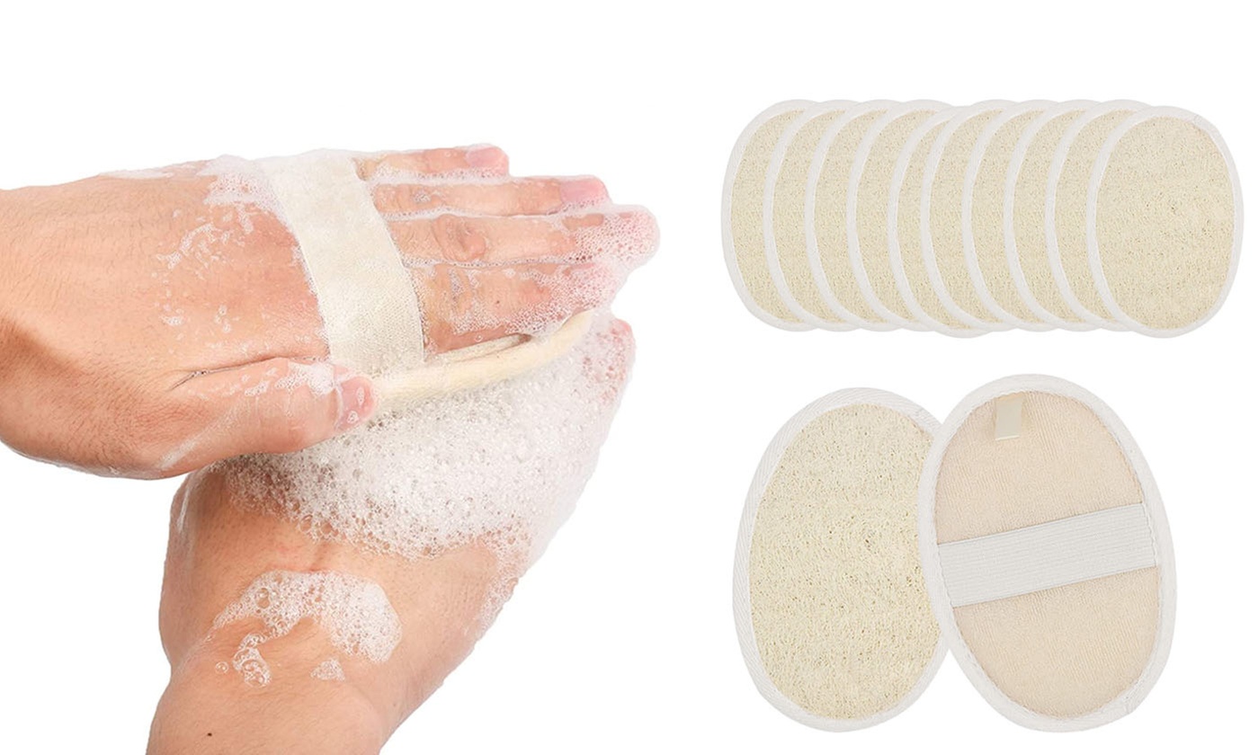  Exfoliating Loofah Pad Natural Face Luffa Body Sponge Scrubber Brush Bath Set