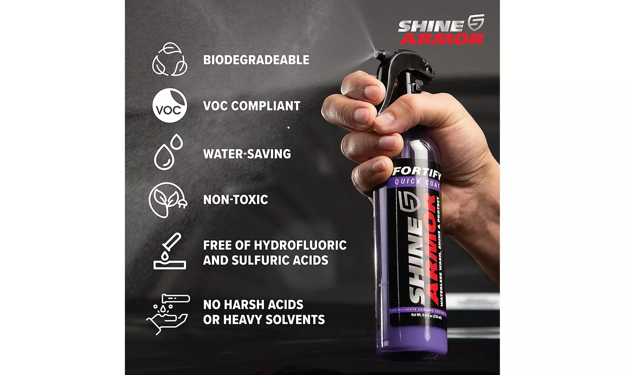 3-Pack Shine Armor Car Wax Spray/ Ceramic Coating for Cars 16fl oz