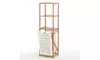 Simple Sleek Bathroom Bamboo Shelf Set with Removable Laundry Hamper 51.2" tall