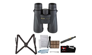 Nikon Monarch 5 8x42 Roof Prism Binoculars (Black) with Bino Caddy Bundle