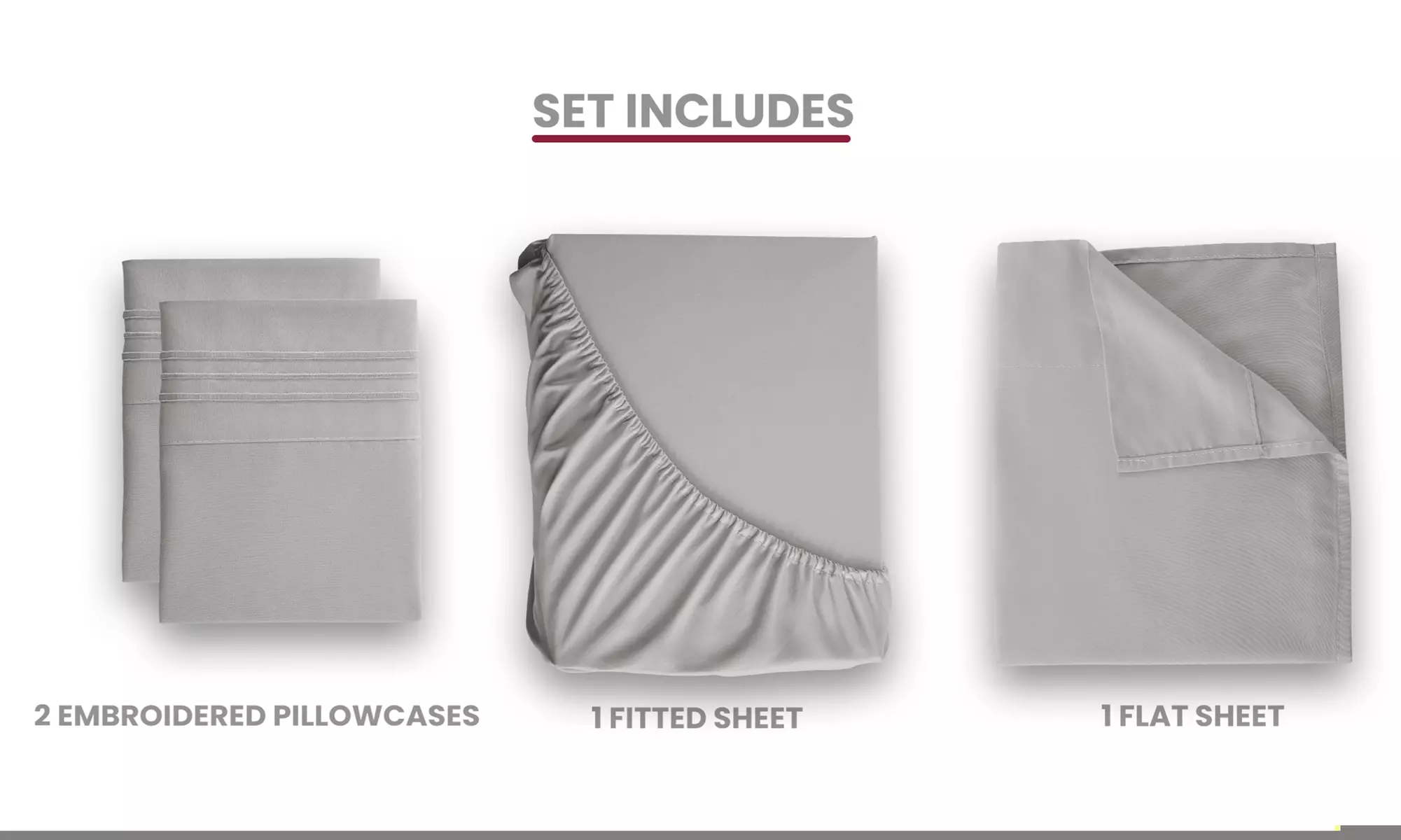 Lux Decor 4Pc Deep Pocket Sheet Set With Embroidered Pillowcases & Giftable Bag
