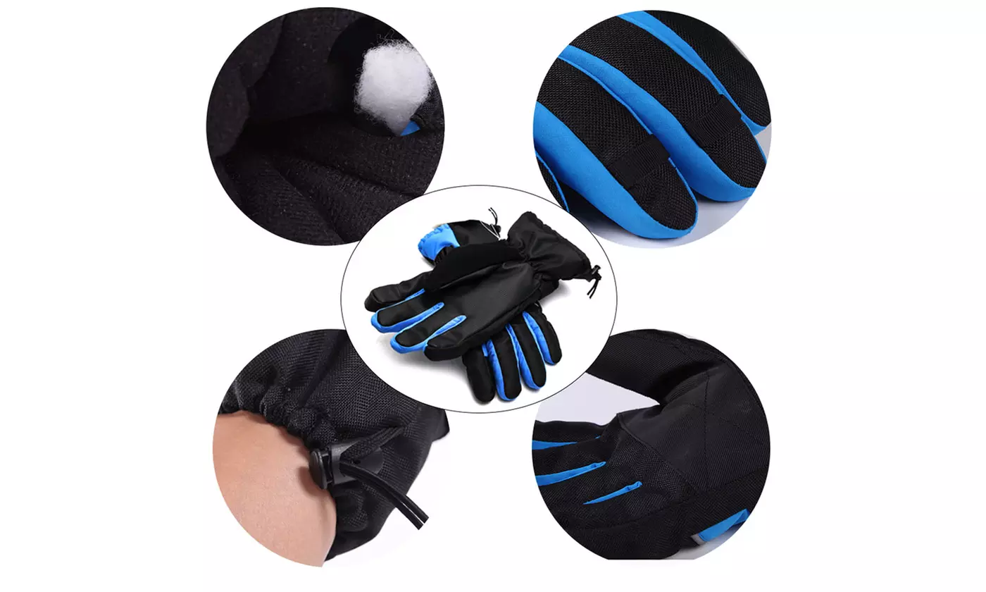 Men Waterproof Winter Ski Snowboard Gloves for Skiing Snowboad Shoveling Outdoor