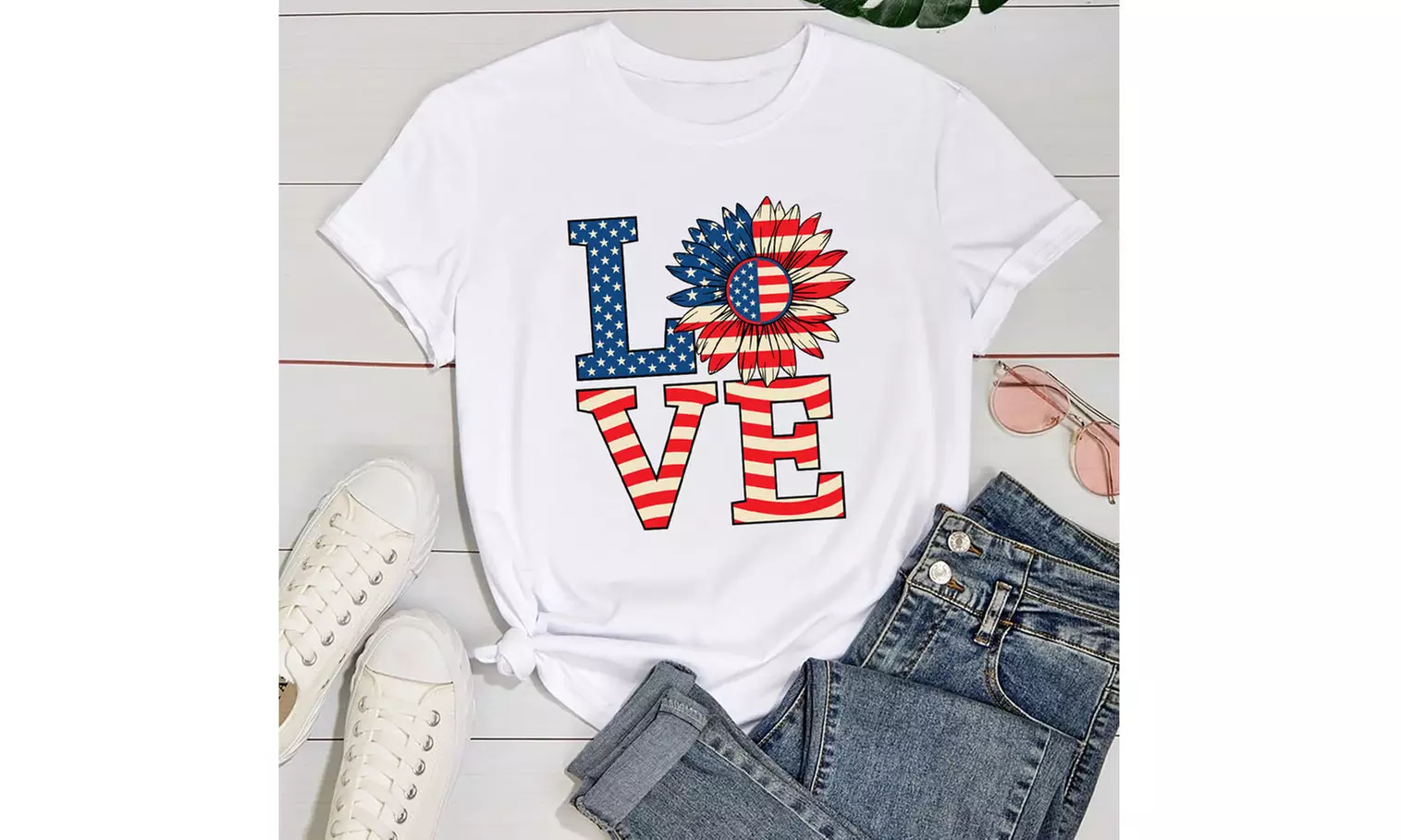 Women Miss American Flag Patriotic T-Shirt (S-2XL)