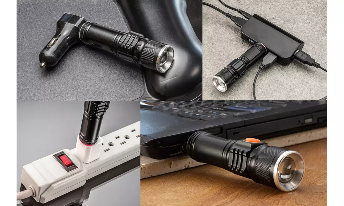 Mini Rechargeable USB Direct Charge Flashlight (300 Lumen/10 Watt) - Primary Image