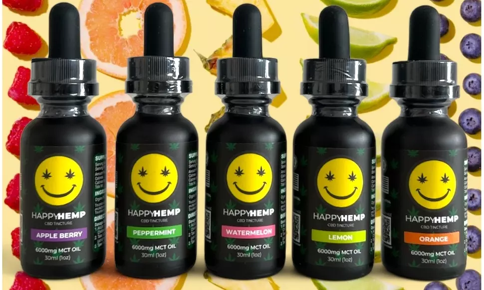 Flavored CBD Oil MCT Tinctures (550mg, 2500mg, or 6000mg) from Happy Hemp - Primary Image