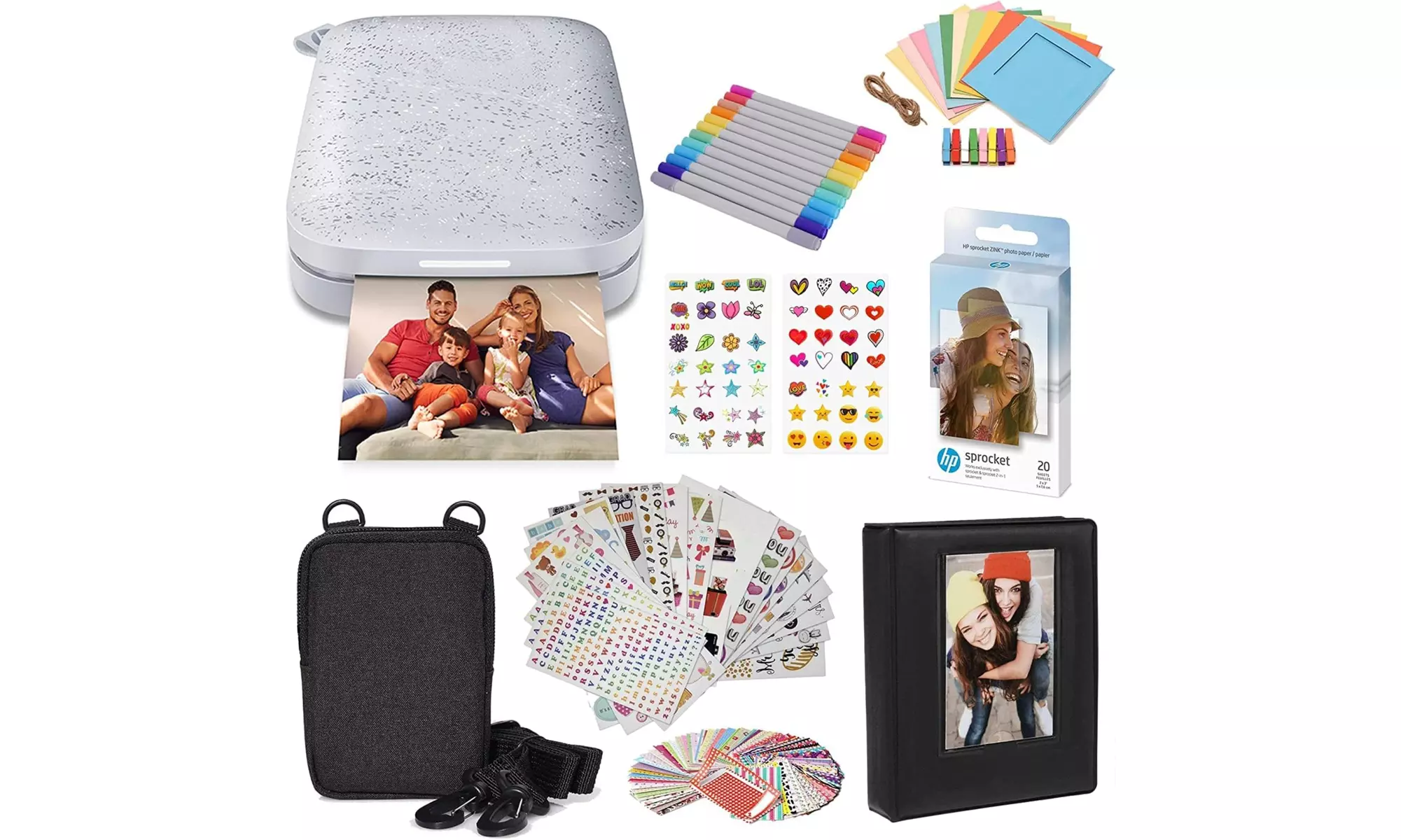 HP Sprocket Portable 2x3" Instant Photo Printer and Accesories Starter Bundle