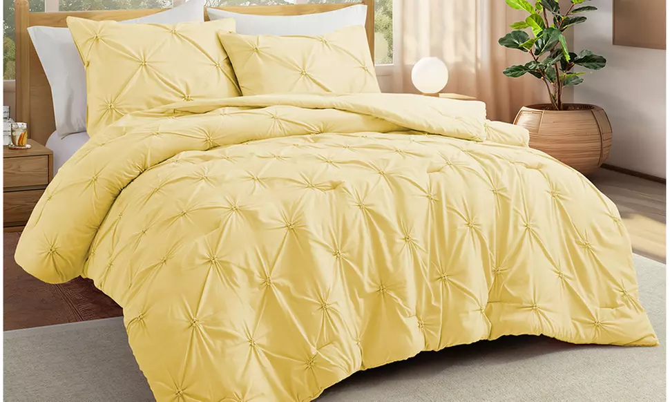 Peace Nest  2-3PC Pintuck Comforter Set