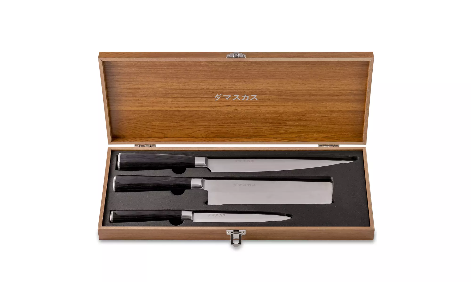 Damasukasu Hand Made 3 Piece Imported Japanese Master Chef Hanshu Blade Set - Primary Image