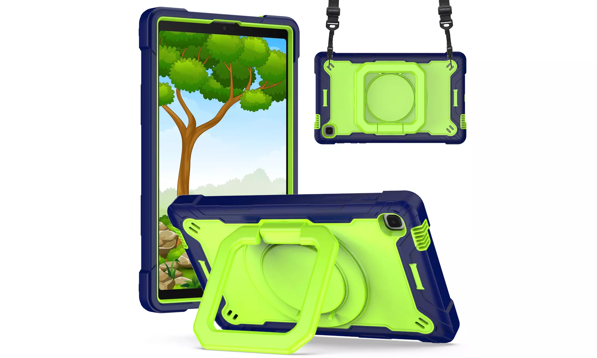 Samsung Galaxy Tab A7 Lite 8.7" Rotatable Stand Shoulder Strap Shockproof Case - Primary Image