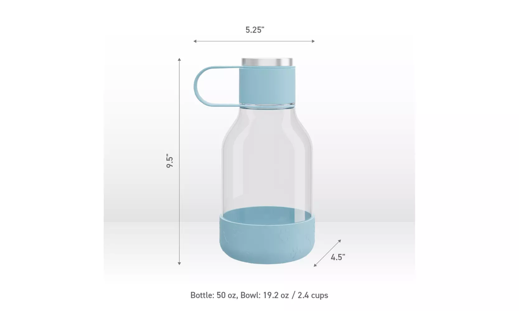 Asobu Tritan Water Bottle with Dog Bowl Attached- 50 Ounces