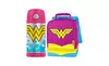 Thermos Funtainer 12oz Cold Beverage Bottle Lunch Box Kit Wonder Woman