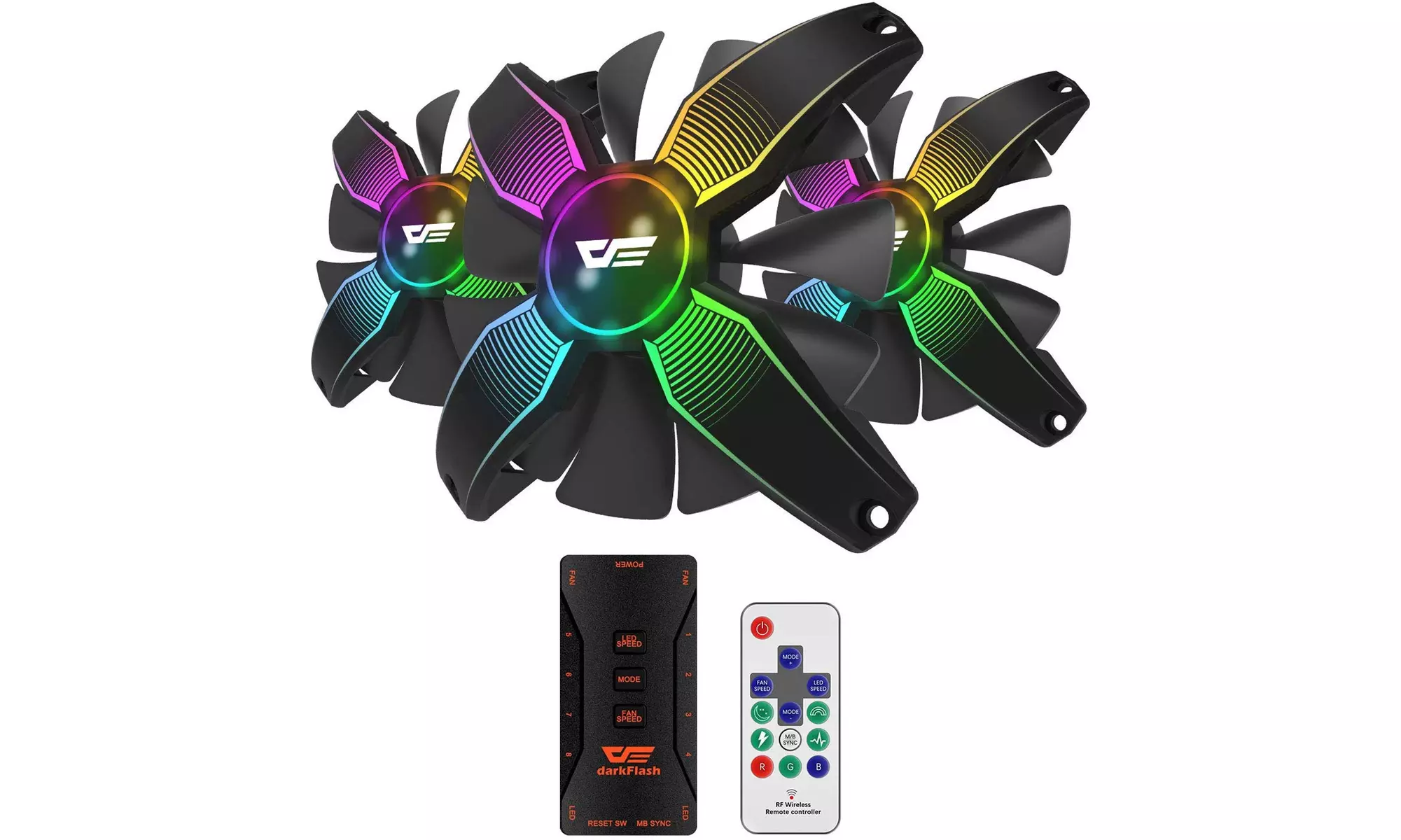 darkFlash Talon PRO 3IN1 120mm Addressable RGB LED Case Fan for PC Case CPU Cool - Primary Image