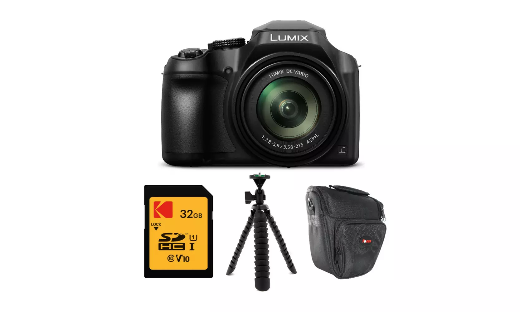 Panasonic LUMIX FZ80 18.1MP 4K 60x Long Zoom Digital Camera 32GB SD Card Bundle - Primary Image