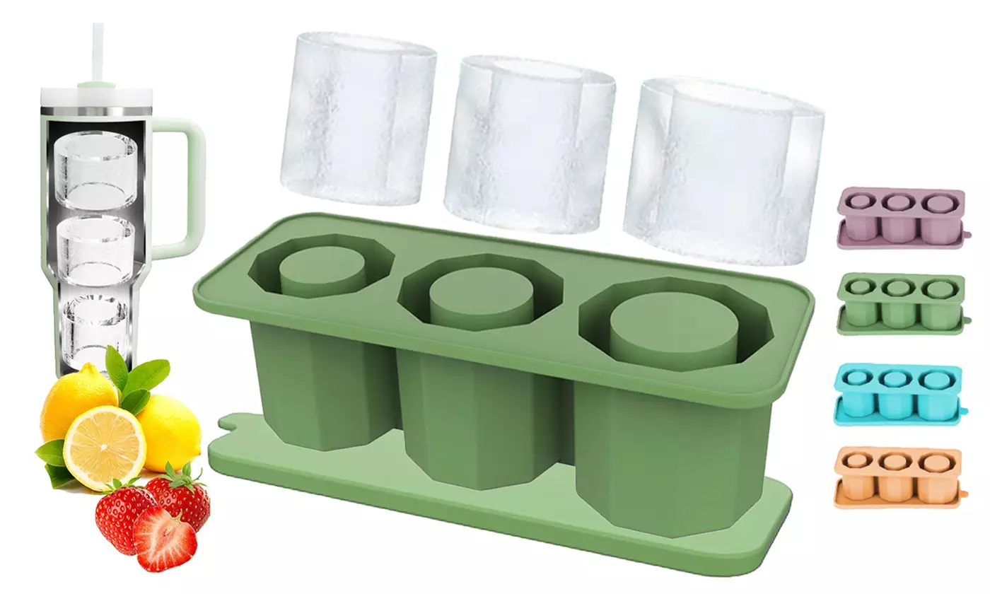 Big Silicone Hollow Ice Cube Tray With Lid for 30-40oz Stanley Tumbler Cup - Primary Image