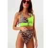 Image 8: Women's Color Contrast Leopard Printed 2 Piece High Waist Bikini Sets Suits