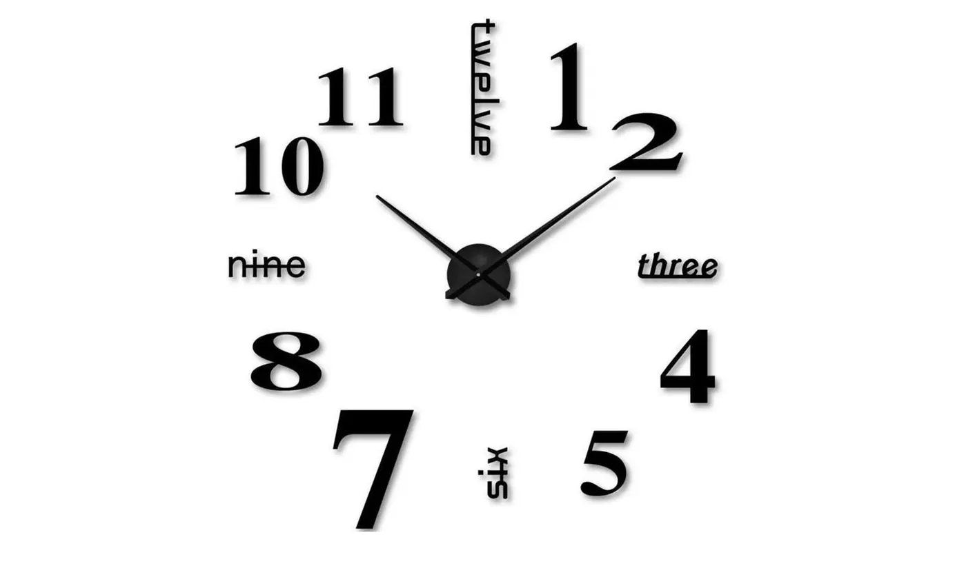 DIY Wall Clock 3D Mirror Surface Sticker Home Decor Art - Second Medium