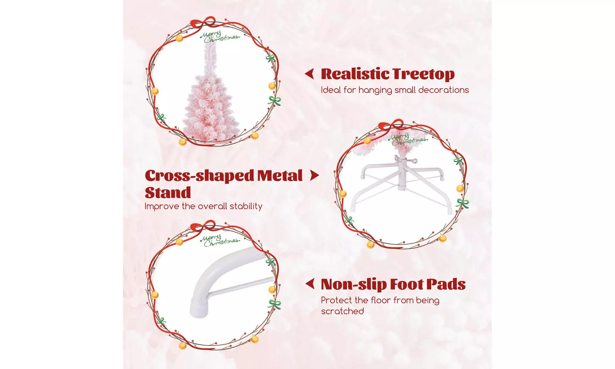 Costway 5/6/7/8 FT Artificial Christmas Tree with 328 Branch Tips Metal Stand