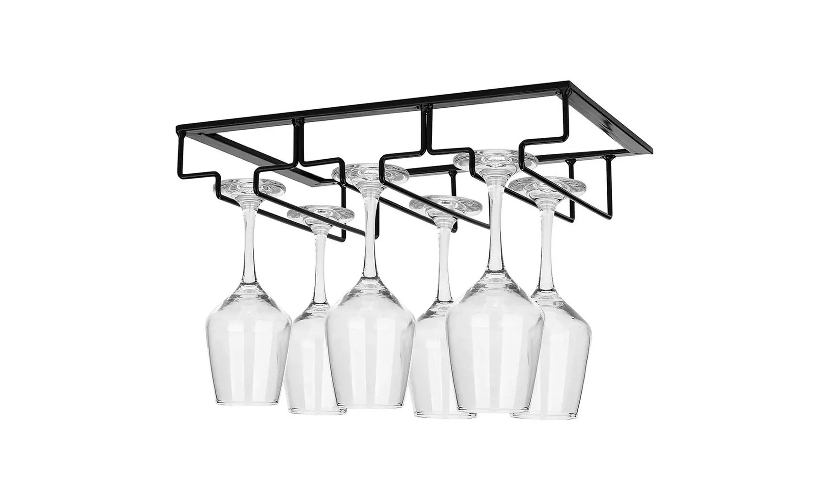 Wrought Iron Hanging Wine Goblet Rack Upside Down Home Wine Cabinet - Primary Image