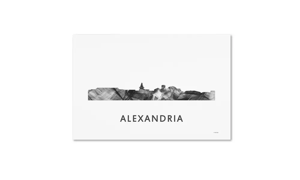 Marlene Watson 'Alexandria Virginia Skyline WB-BW' Canvas Art - Primary Image