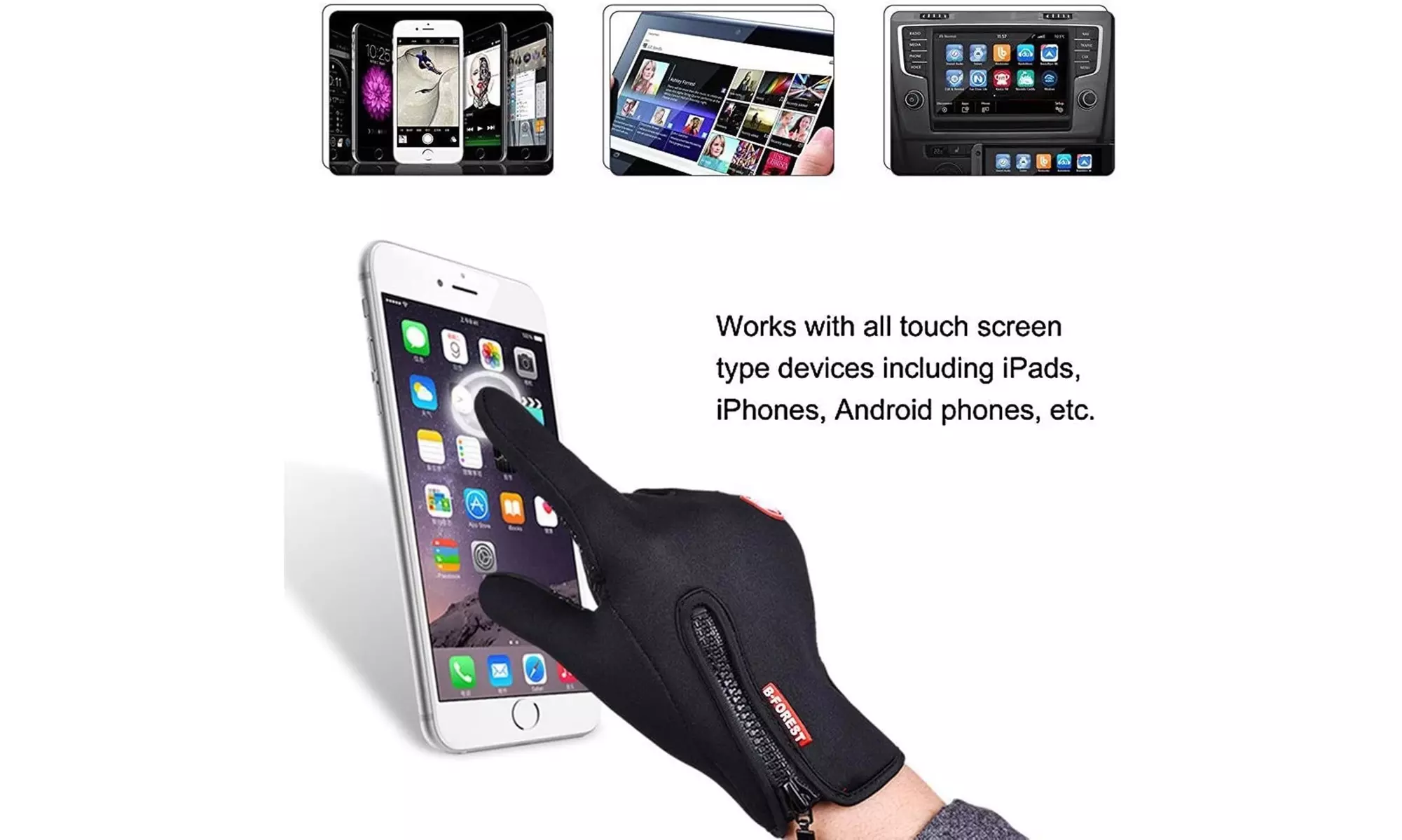 Winter Gloves Women's Warm Gloves Anti-Slip Touch Screen Winter Gloves
