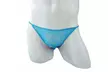Men'S Open Front Mesh Briefs T Back Thong Blue Black - Image 4