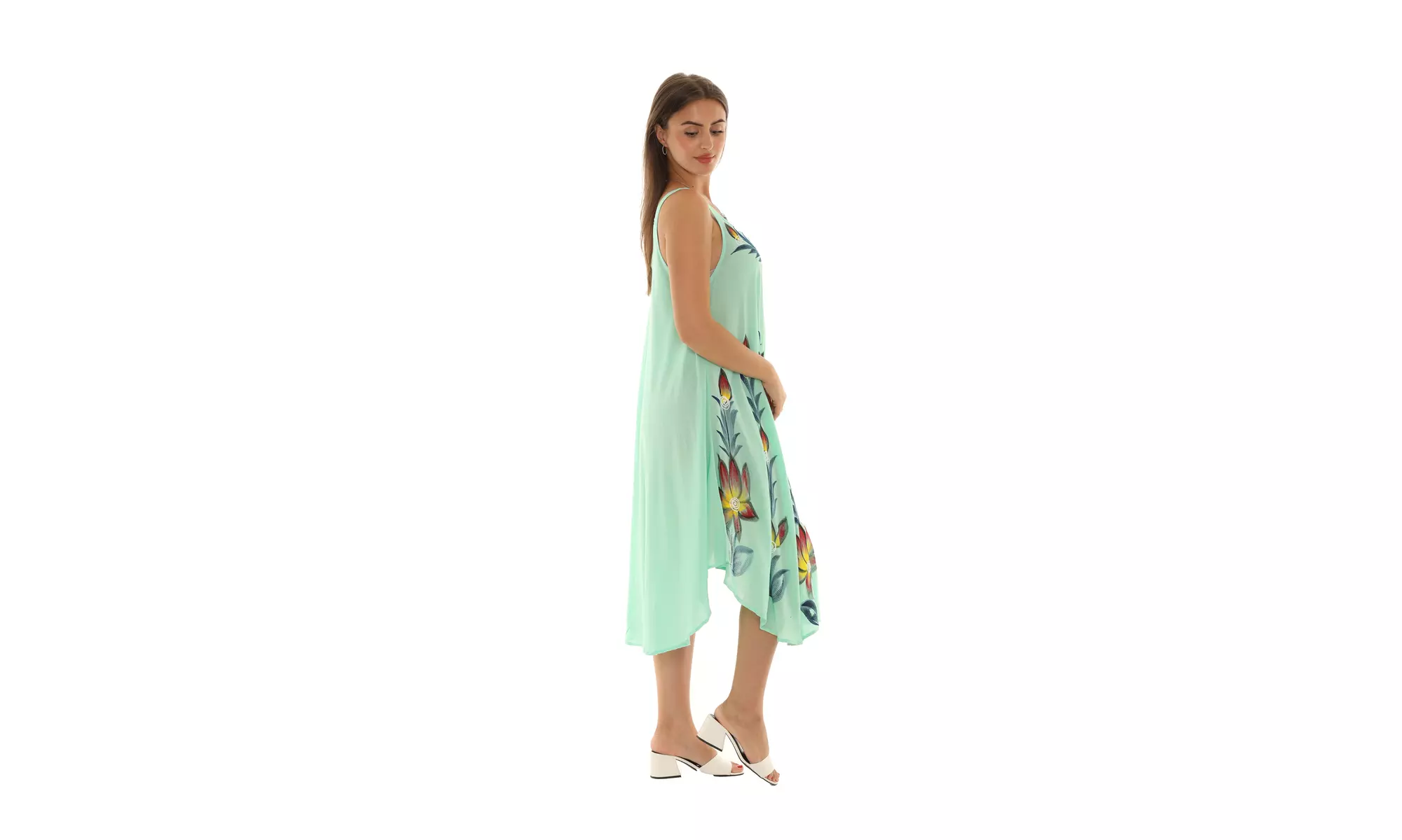 Brush Paint Skinny Strap Sleeveless Dress