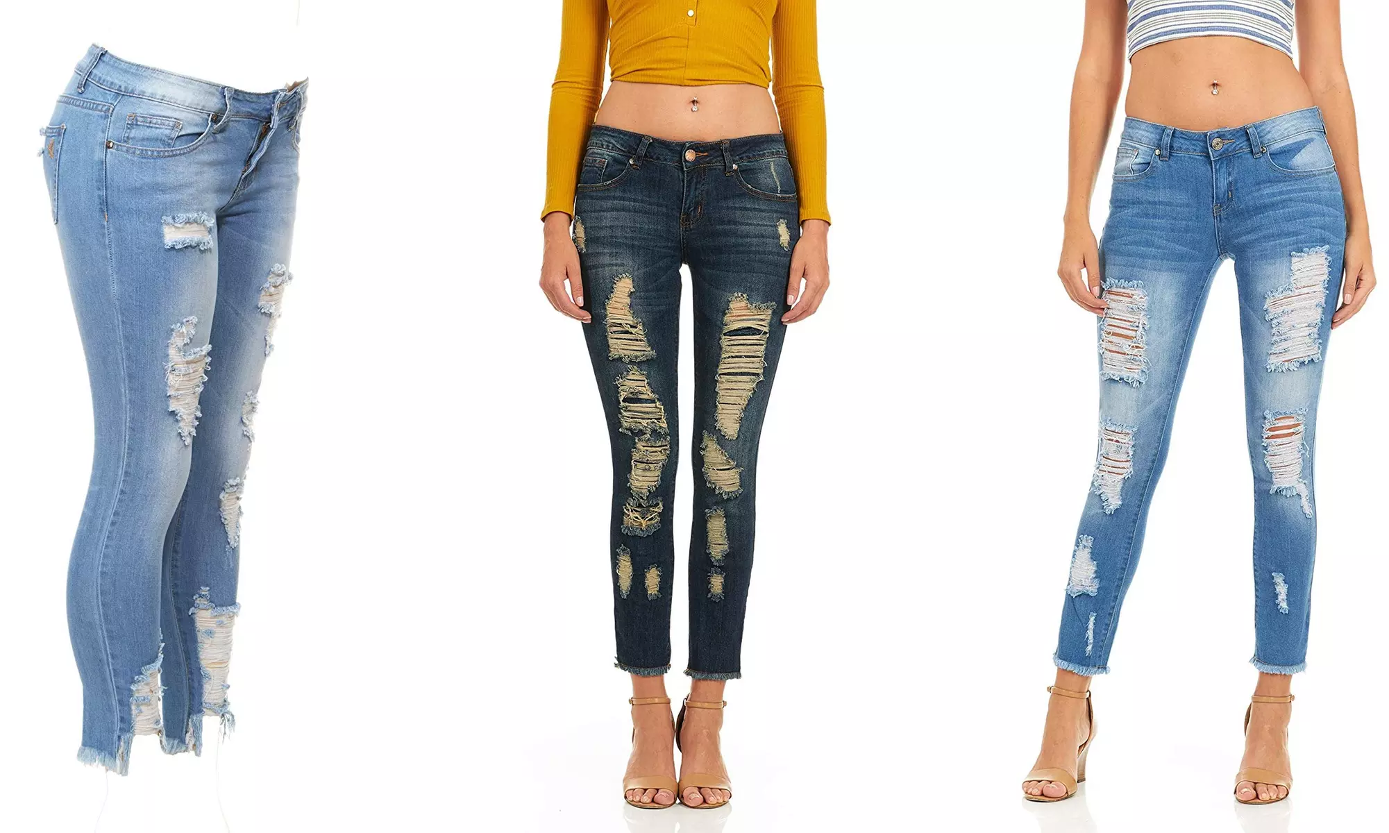 Cover Girl Jeans for Women juniors plus ripped distressed cute fitted skinny - Primary Image