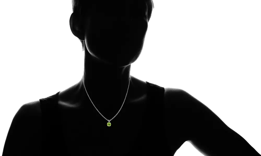 Sterling Silver Round-cut Gemstone Birthstone Necklaces With a Gift Box