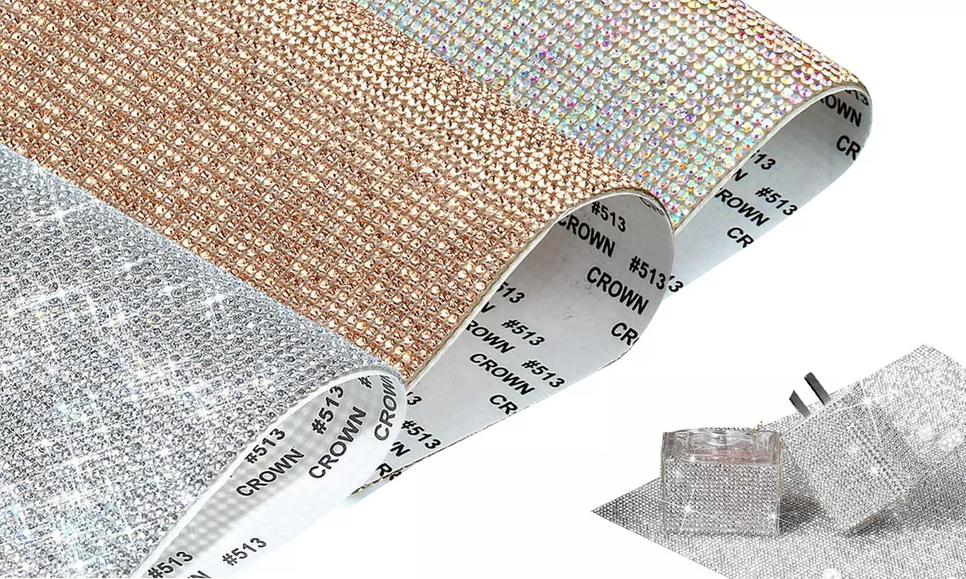 Stick On Diamond Crystal Rhinestone Bling Stickrs Self Adhesive Sheet DIY Craft - Primary Image
