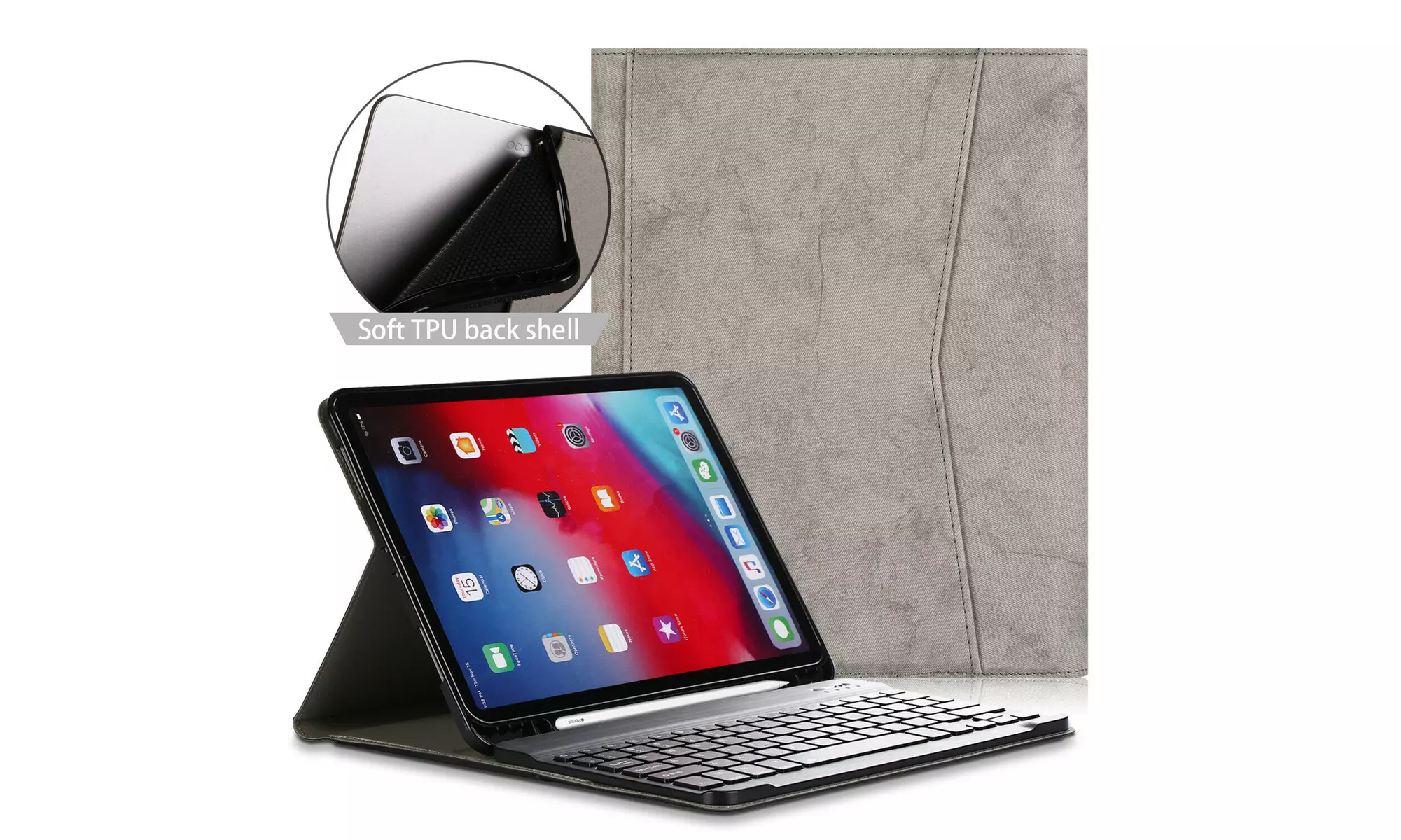 For Apple iPad Pro 11 inch Keyboard Case Flip Stand Cover with Wireless Keyboard