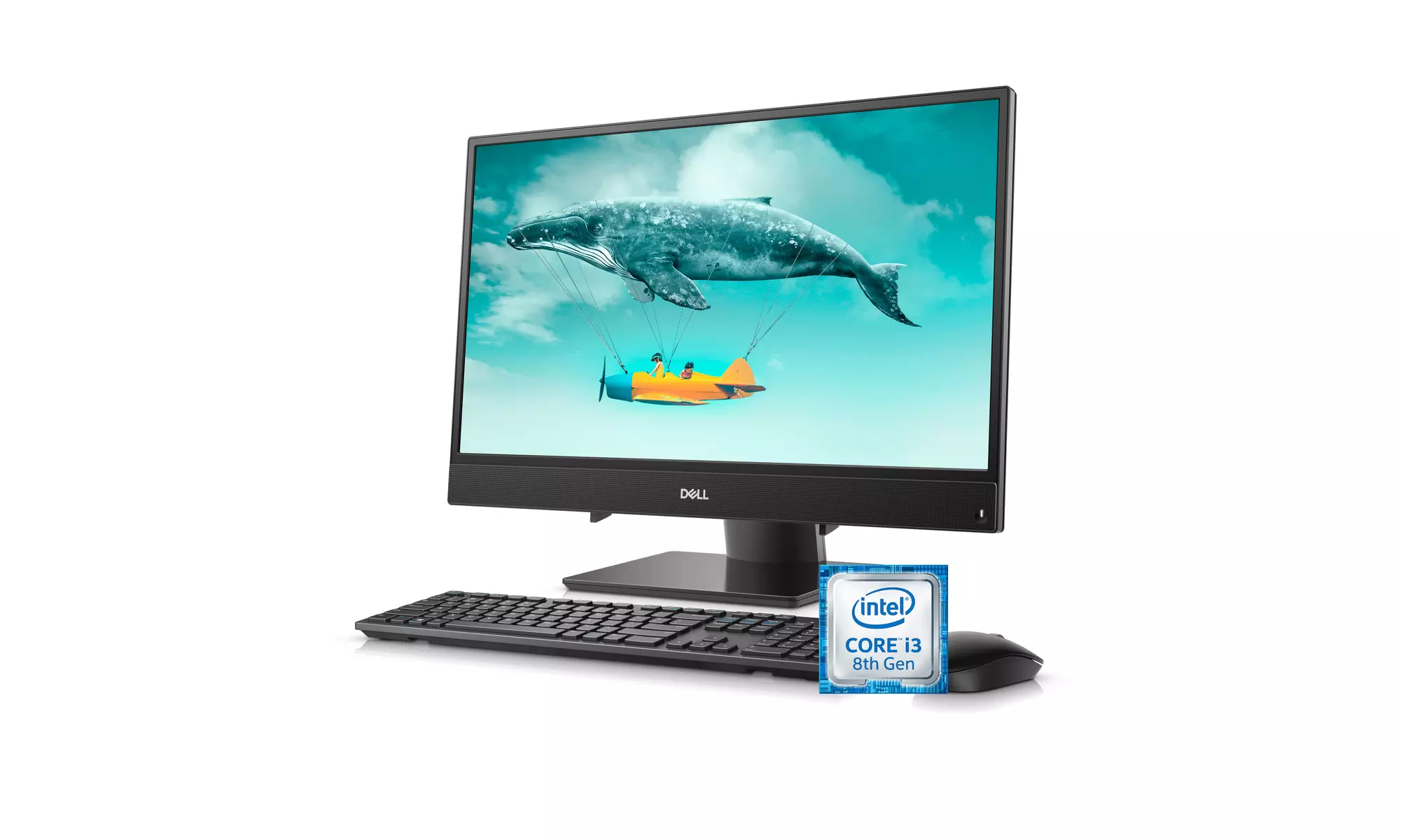 Dell Inspiron 3480 All-in-One (AIO) Desktop 23.8'', Intel Core i3-8145U, 8GB RAM - Primary Image