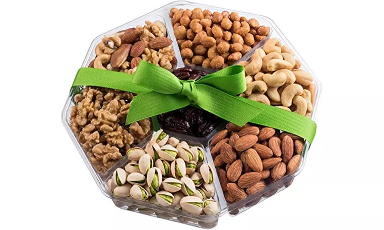 Holiday Nuts Gift Basket Large Sectional Delicious Variety Mixed Nuts Prime Gift - Primary Image