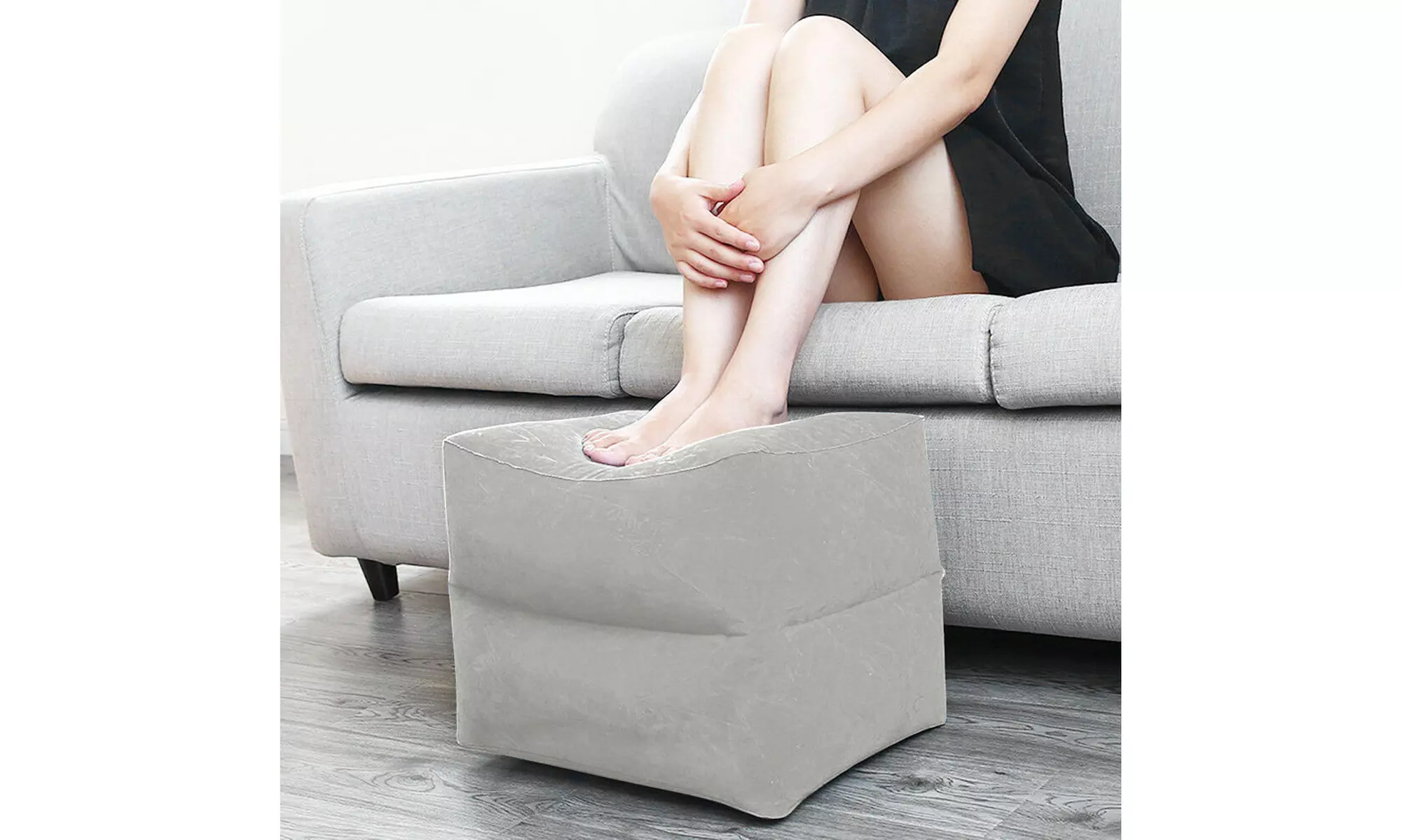 Inflatable Travel Footrest Leg Foot Rest Travel Pillow Portable Air Pad Kids Bed - Primary Image