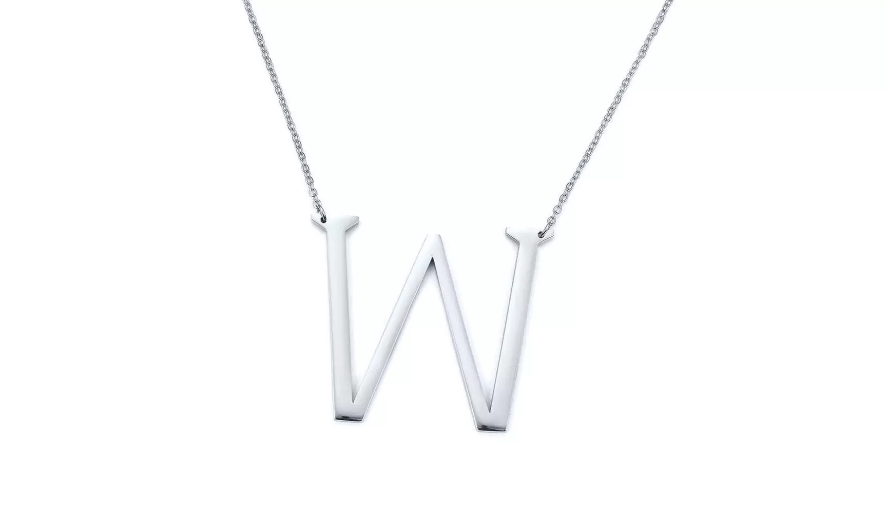 LESIES Big Letter Necklace Stainless Steel Initial Pendant