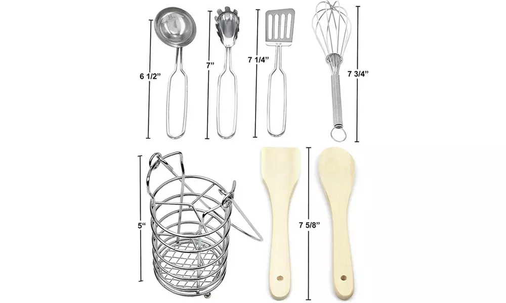 Click N Play 7 Piece Kitchen Cooking Utensils Play Set In Holder - Second Medium